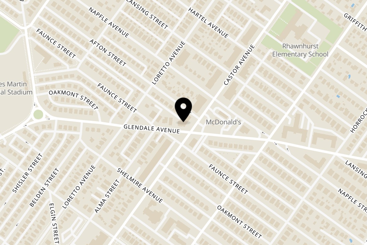 Map showing the location of Woondal Restaurant & Grill on 7602 Castor Ave in Philadelphia